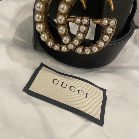 Gucci Double G pearl leather belt - Picture 3 of 3